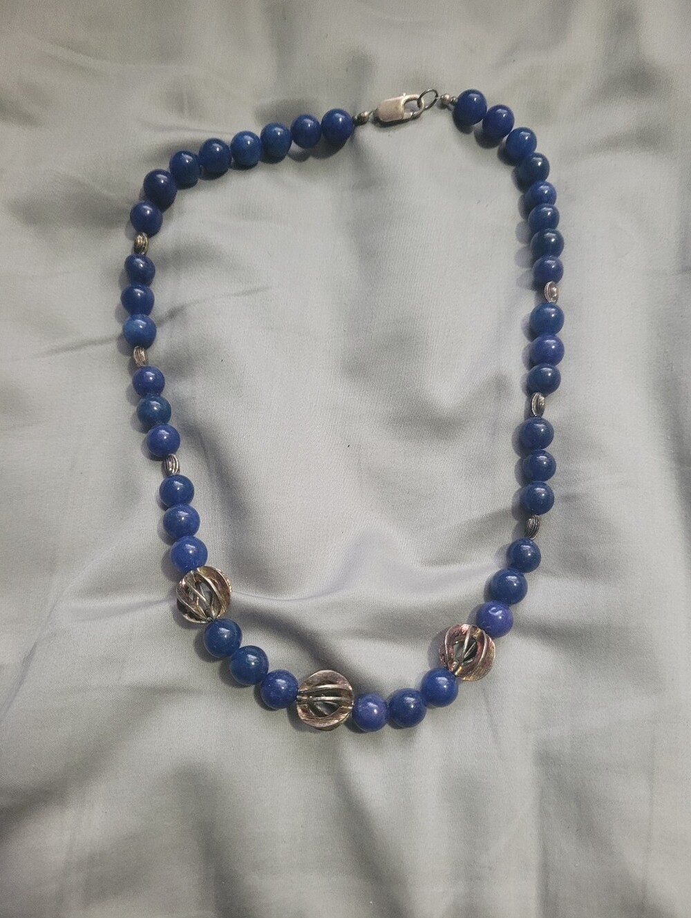 Sterling Silver And Blue Lapis Lazuli Women's Necklace